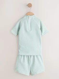 Vert - Ensemble rash texturé et Shorts de bain (3mois-7ans)