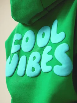 Vert - Ensemble sweat à capuche et jogging imprimé Cool Vibes (3mois7ans)