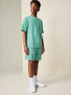 Vert - Ensemble t-shirt et short texturé Manchester Courts (3-16ans)