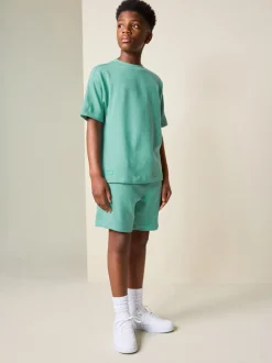 Vert - Ensemble t-shirt et short texturé Manchester Courts (3-16ans)