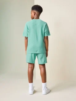 Vert - Ensemble t-shirt et short texturé Manchester Courts (3-16ans)