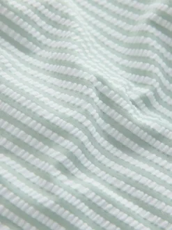 Vert à la menthe - Ensemble maillot de bain et chapeau anti-soleil rayé (3mois-7ans)