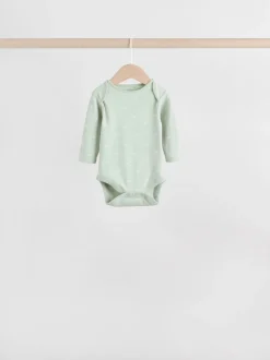 vert - Lot de 5 bodys à manches longues pour bébé