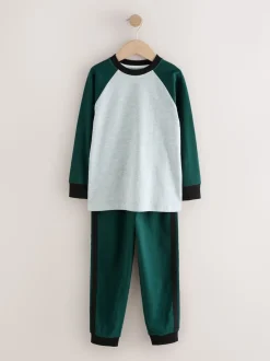 Vert - Lot de 3 pyjamas à manches longues (3-16ans)