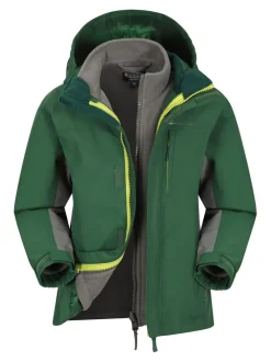 Vert - Mountain Warehouse Cannonball 3 en 1 Veste imperméable