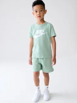 Vert - Nike ensemble t-shirt et short Little Kids Club