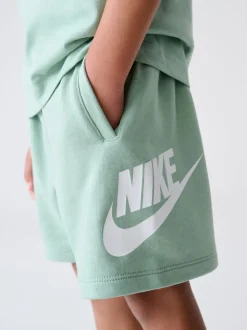Vert - Nike ensemble t-shirt et short Little Kids Club