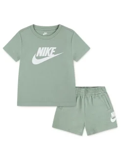Vert - Nike ensemble t-shirt et short Little Kids Club