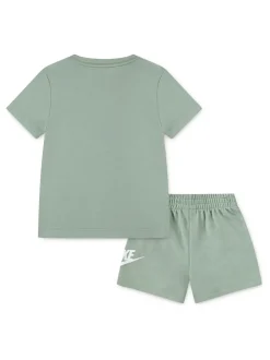 Vert - Nike ensemble t-shirt et short Little Kids Club