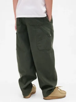 Vert - Pantalon cargo Gap brossé (4-13ans)