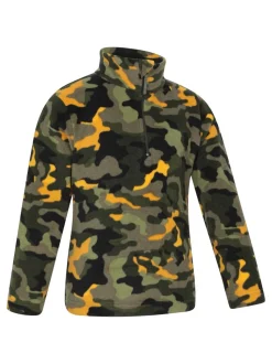 Vert - Polaire Mountain Warehouse Pursuit imprimée à demi-fermeture éclair pour enfant