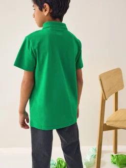 Vert - Polos en coton à manches courtes pour l'école, lot de 2 (3-16ans)