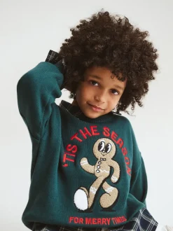 Vert - Pull Col rond en maille Cotton On