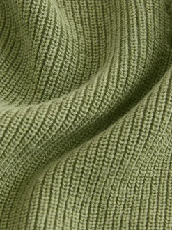 Vert - Pull en maille col rond en coton (3-16ans)