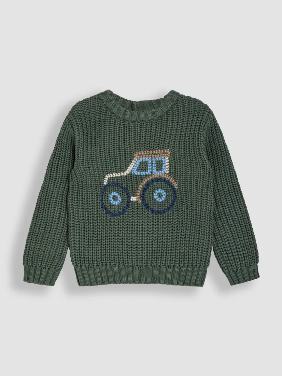 Vert - Pull JoJo Maman Bébé tracteur brodé