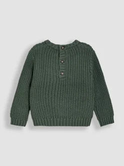 Vert - Pull JoJo Maman Bébé tracteur brodé