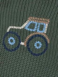 Vert - Pull JoJo Maman Bébé tracteur brodé