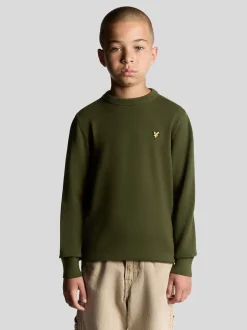 Vert - Pull Lyle & Scott Garçons en maille à Col rond