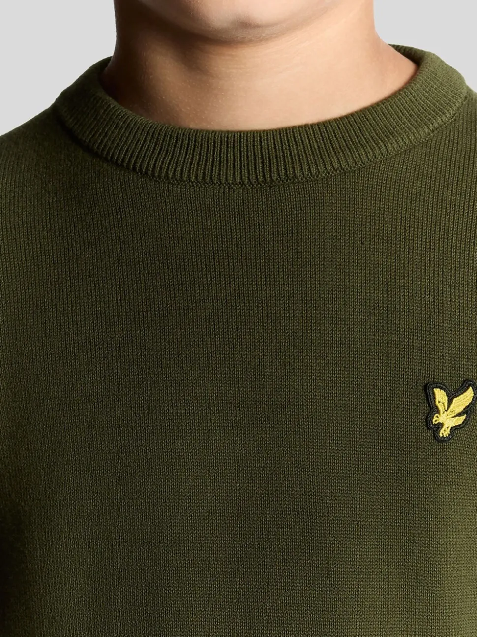 Vert - Pull Lyle & Scott Garçons en maille à Col rond