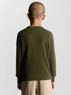 Vert - Pull Lyle & Scott Garçons en maille à Col rond