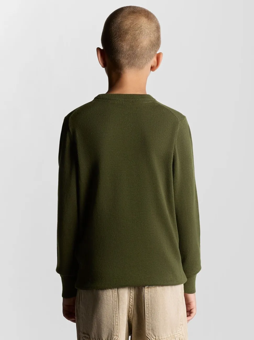 Vert - Pull Lyle & Scott Garçons en maille à Col rond