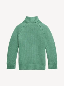 Vert - Pull Polo Ralph Lauren garçon zippé en maille