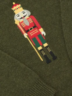 Vert - Pull Reiss Desmond à motif casse-noisettes en laine mélangée