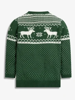 Vert - Pull The Little Tailor motif jacquard renne de Noël enfant