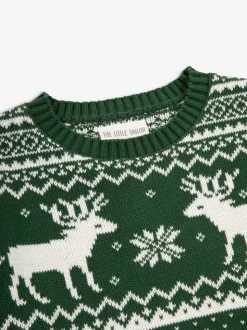 Vert - Pull The Little Tailor motif jacquard renne de Noël enfant