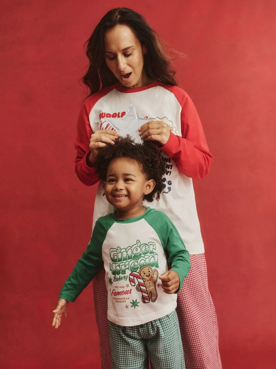 Vert - Pyjama de Noël en coton à manches longues à manches longues pour enfant assorti