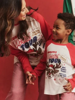 Vert - Pyjama de Noël en coton à manches longues à manches longues pour enfant assorti