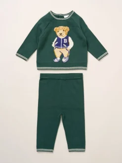 Vert - Rock-A-Bye Baby Boutique Ensemble pull et pantalon en maille ours véritable