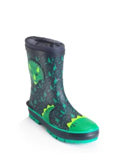 Vert - Start Rite Bottes en caoutchouc dinosaures à nouer Little Puddle