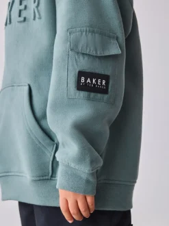 Vert - Sweat à capuche Baker by Ted Baker oversize en relief
