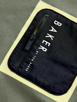 Vert - T-shirt Baker by Ted Baker poids lourd à manches longues