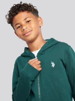 Vert - U.S. Polo Assn. Ensemble Survêtement et Sweat-shirt à capuche zippé Double Horsemen