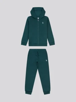 Vert - U.S. Polo Assn. Ensemble Survêtement et Sweat-shirt à capuche zippé Double Horsemen