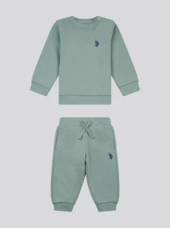 Vert - U.S. Polo Assn. Ensemble Sweat-shirt Col rond et Survêtement Double Horsemen