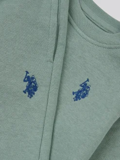 Vert - U.S. Polo Assn. Ensemble Sweat-shirt Col rond et Survêtement Double Horsemen