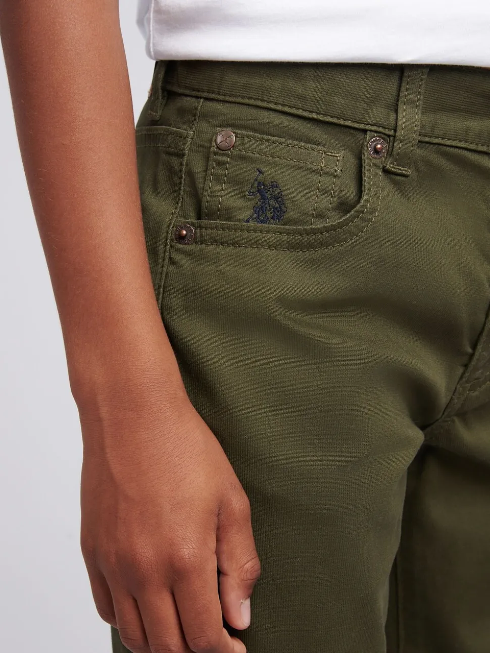Vert - U.S. Polo Assn. Pantalon Bedford en velours côtelé 5 poches