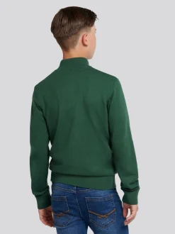 Vert - U.S. Polo Assn. Pull quart de zip en maille riche en coton