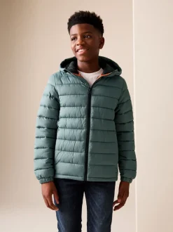 Vert - Veste matelassée à capuche de poids moyen (3-17ans)