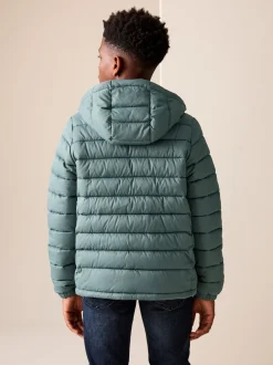 Vert - Veste matelassée à capuche de poids moyen (3-17ans)