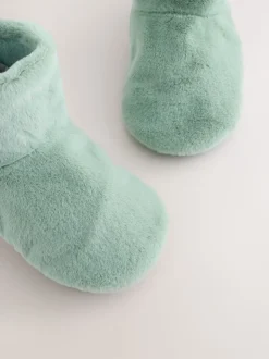 Vert avec dinosaure - Chaussettes chaussons souples