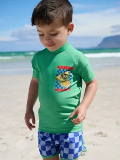 Vert Bleu Carreaux - Ensemble gilet anti-éclaboussures et short (3mths-7yrs)