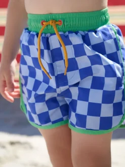 Vert Bleu Carreaux - Ensemble gilet anti-éclaboussures et short (3mths-7yrs)