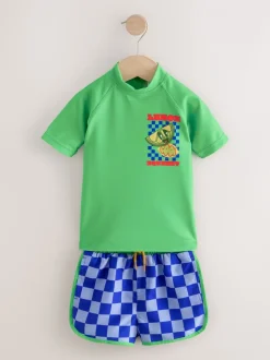 Vert Bleu Carreaux - Ensemble gilet anti-éclaboussures et short (3mths-7yrs)