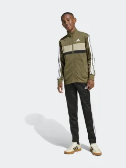 vert foncé - adidas Seasonal Essentials Tiberio 3-Rayure Tricot Kids Survêtement