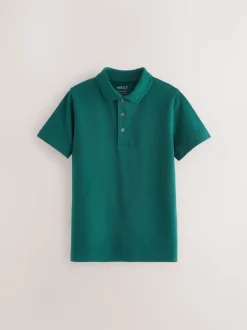vert foncé - Polos en coton à manches courtes pour l'école, lot de 2 (3-16ans)