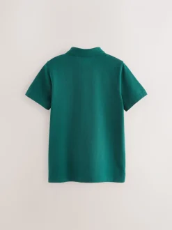 vert foncé - Polos en coton à manches courtes pour l'école, lot de 2 (3-16ans)